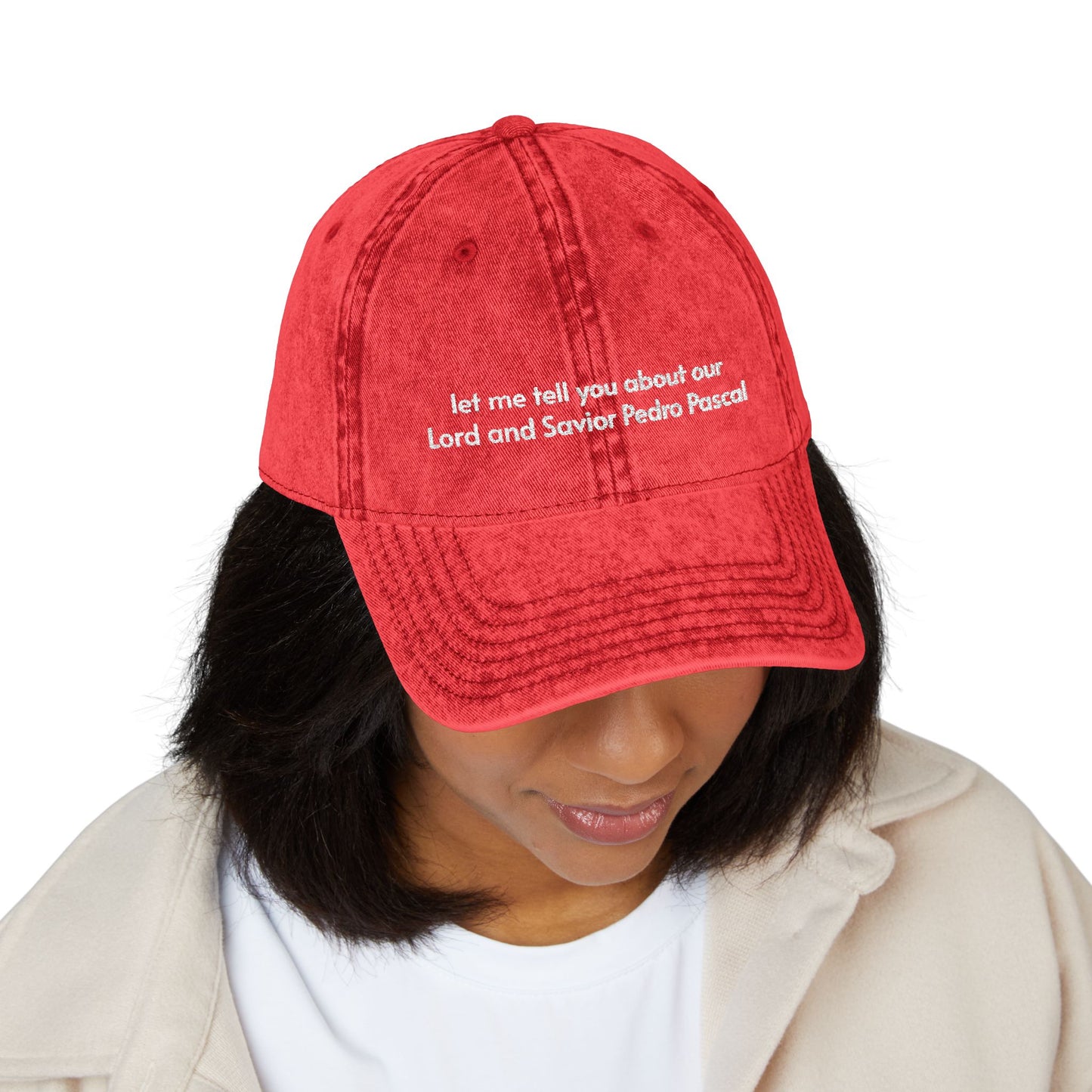 Embroidered Vintage Cap - Pedro Pascal Hat, Retro Dad Hat, Embroidery Baseball Cap, Vintage Style Headwear, Classic Actor Inspired