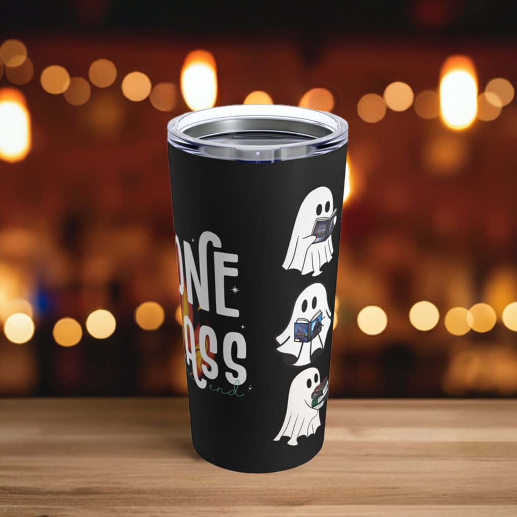 20oz Tumbler Silly Ghosts Reading Throne of Glass Series - Awfullynerdy.co