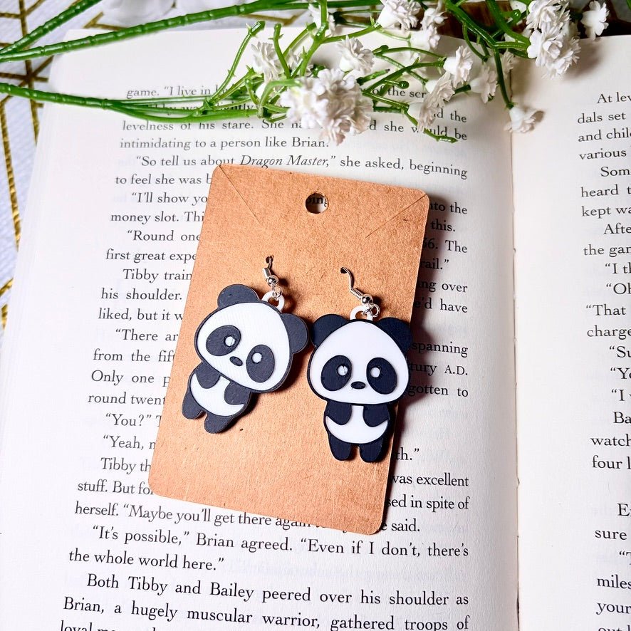 3D Printed Panda Earrings - Awfullynerdy.co