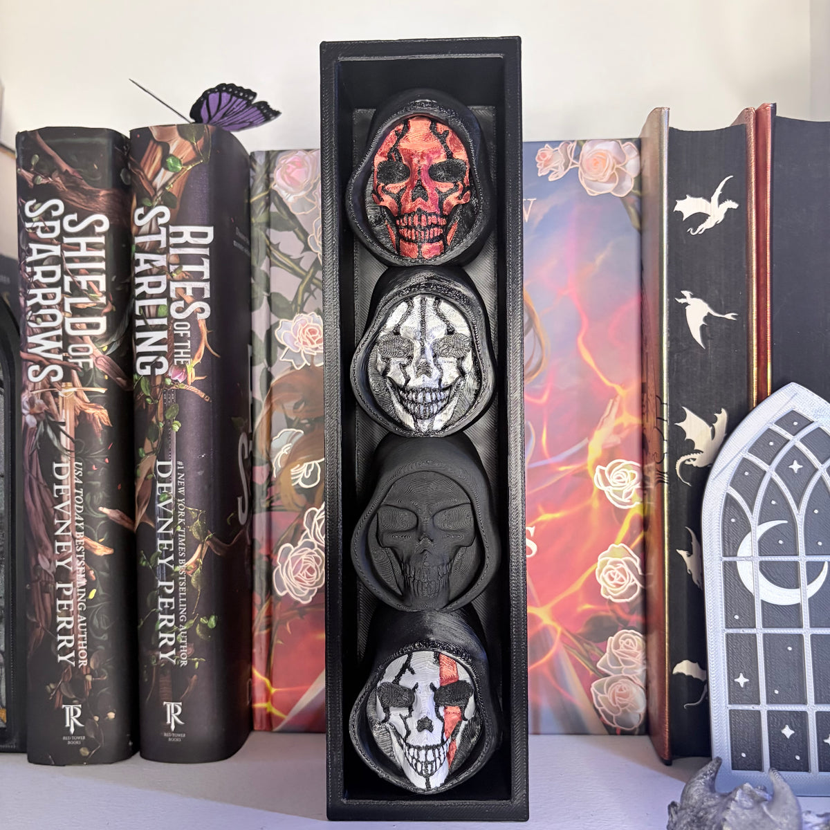 3d Printed 4-tier Skull Book Nook