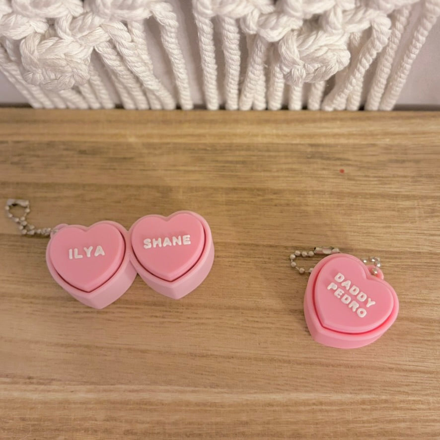 3d Printed Bookish Conversation Hearts Fidget Clicker - Multiple Options