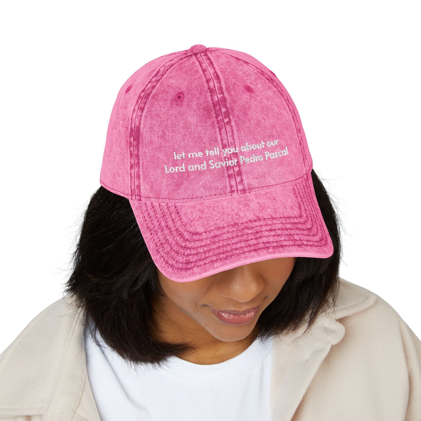 Embroidered Vintage Cap - Pedro Pascal Hat, Retro Dad Hat, Embroidery Baseball Cap, Vintage Style Headwear, Classic Actor Inspired