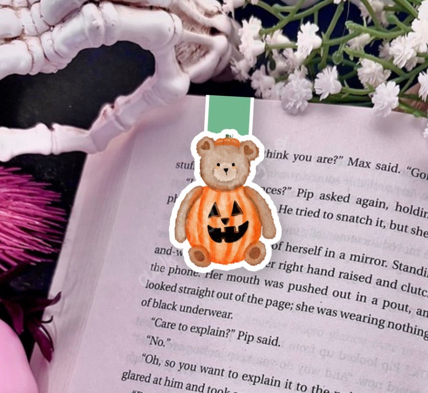 Pumpkin Bear Magnetic Bookmark