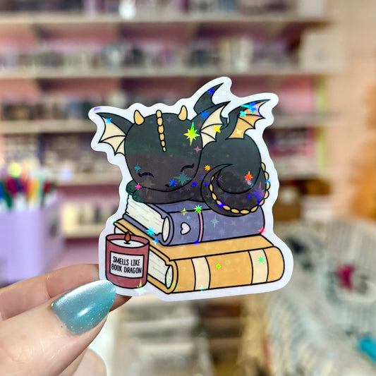Smells Like a Book Dragon Sticker