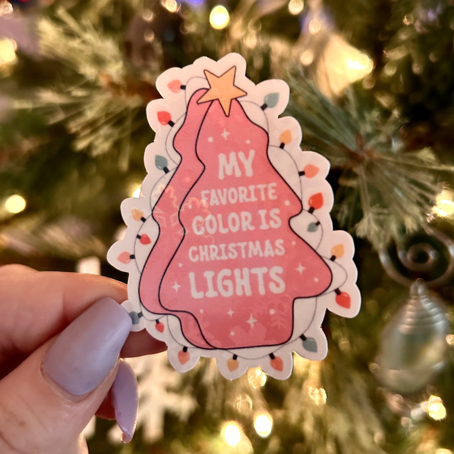 Holiday Tree Lights Sticker