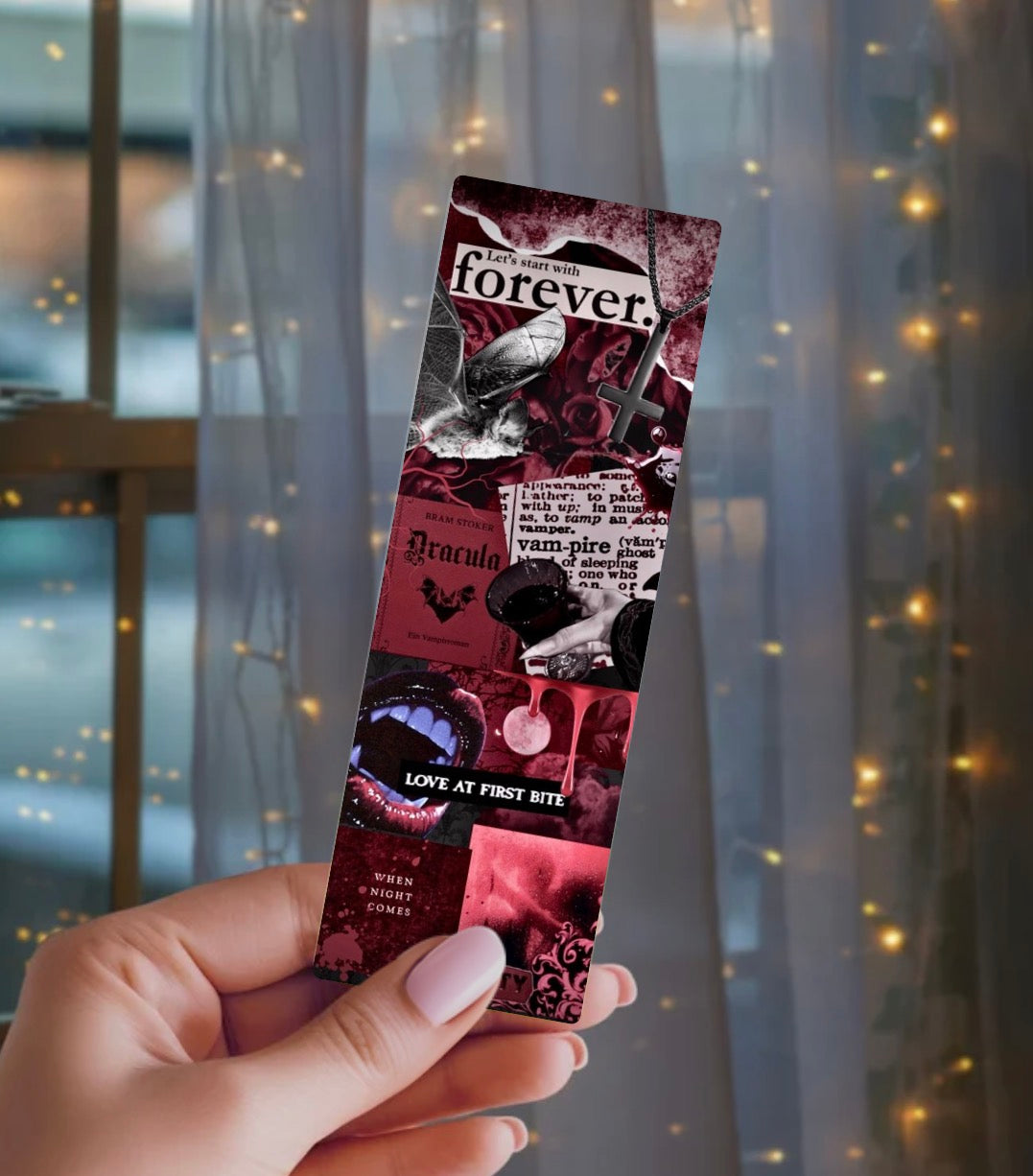 Vampirecore Collage Laminated Cardstock Star Sparkle Bookmark