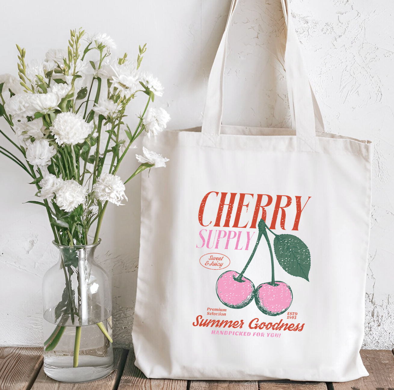 Cherry Supply Sublimated Canvas Tote Bag