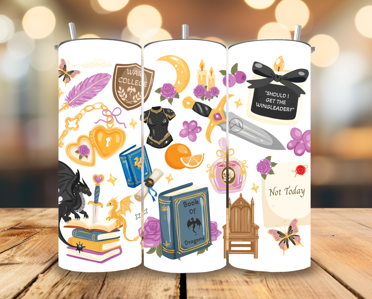 Fourth Wing Inspired Collage 20 oz Insulated Tumbler