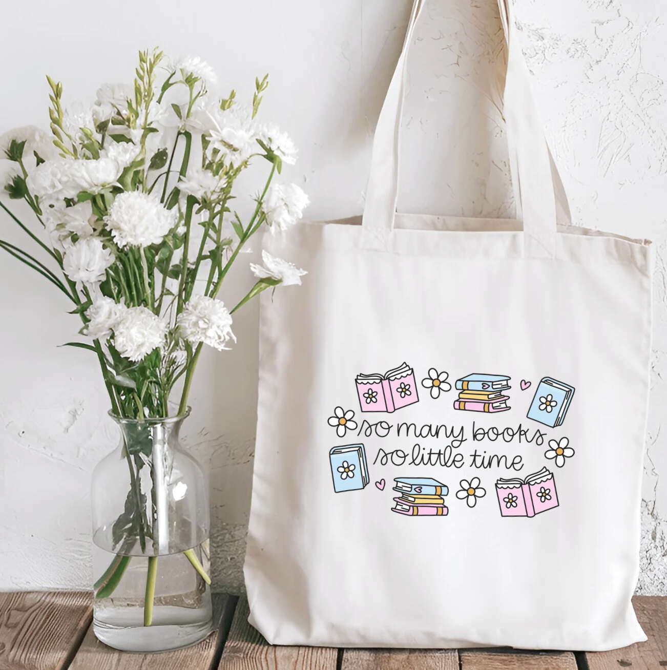 So Many Books So Little Time Sublimated Canvas Tote Bag