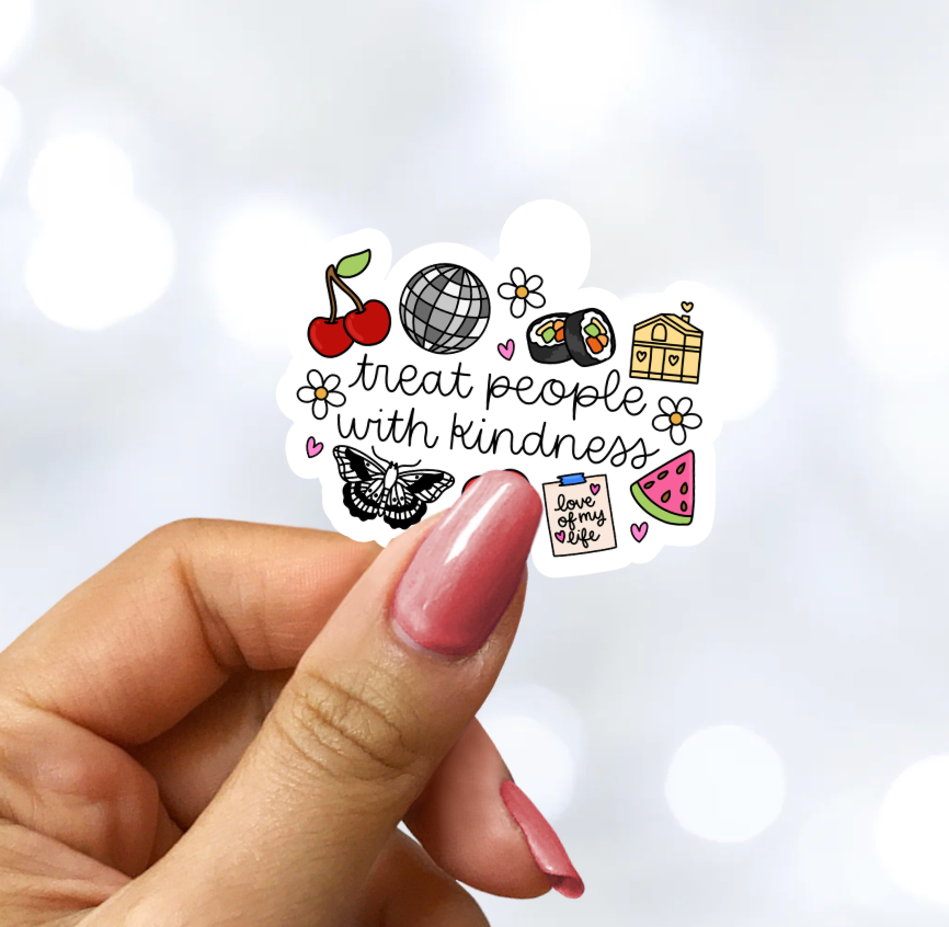 Treat People with Kindness Holographic Sticker