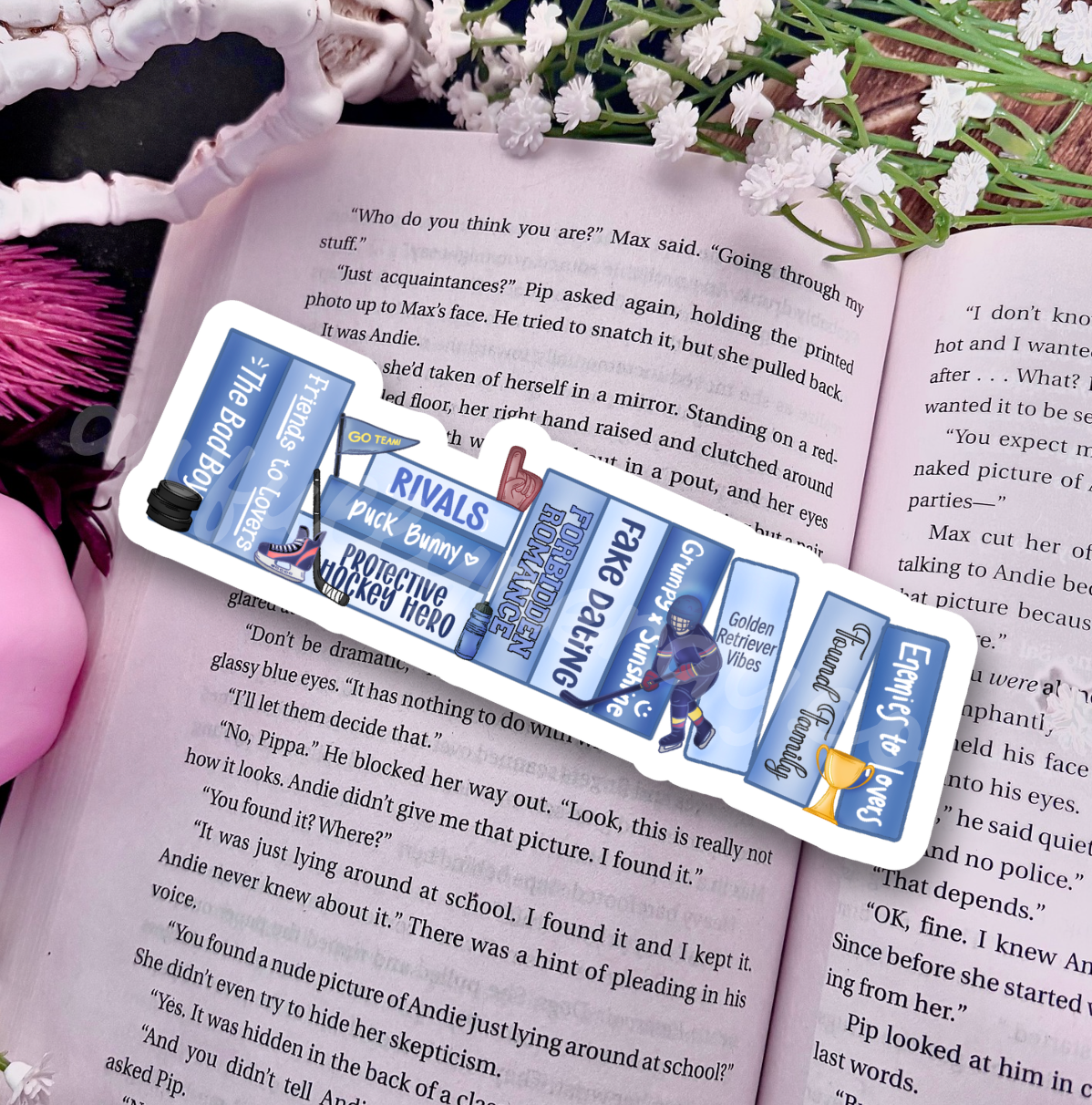 Hockey Romance Tropes Die-Cut Bookmark