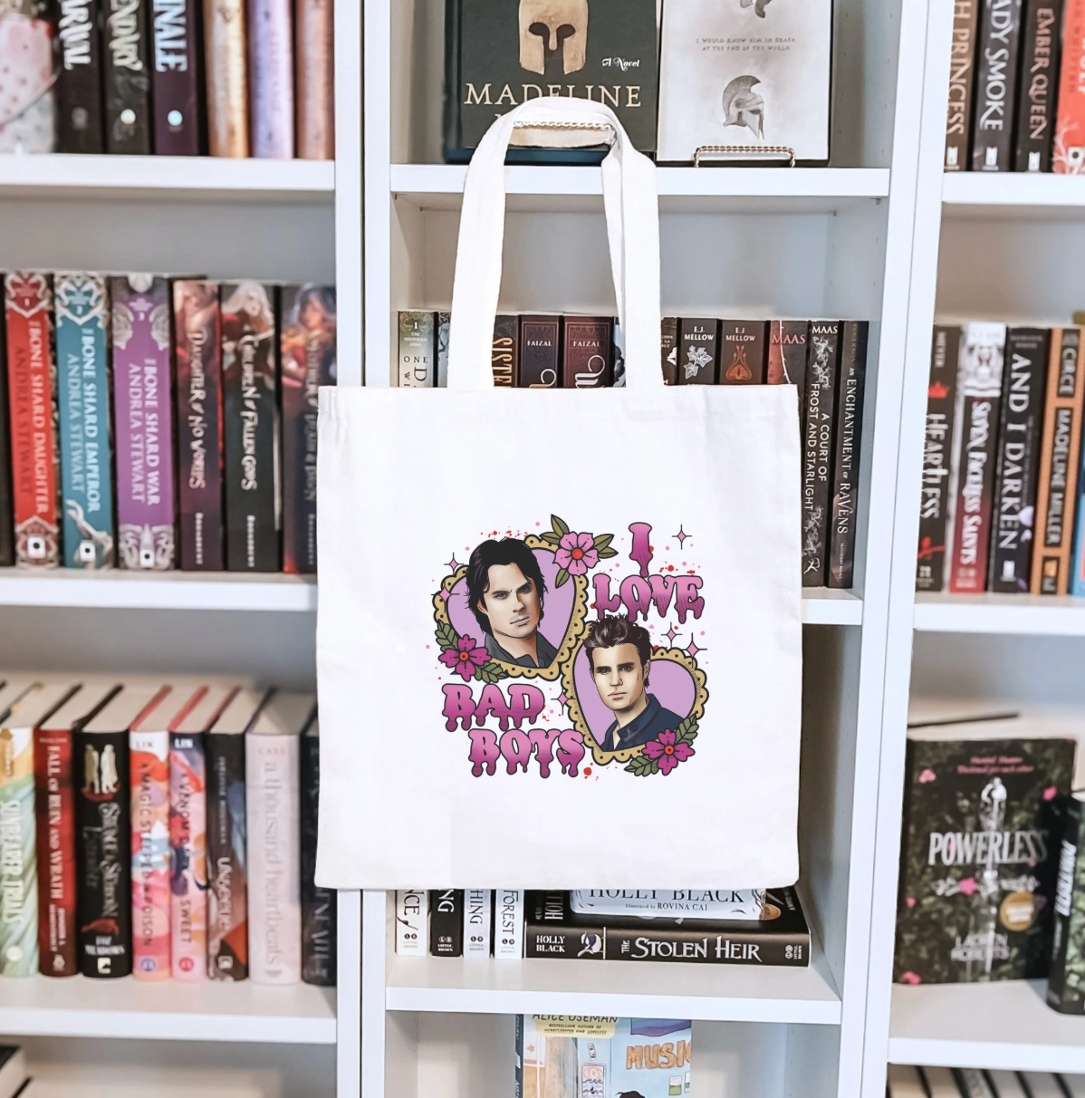 I Love Bad Boys TVD Sublimated Canvas Tote Bag