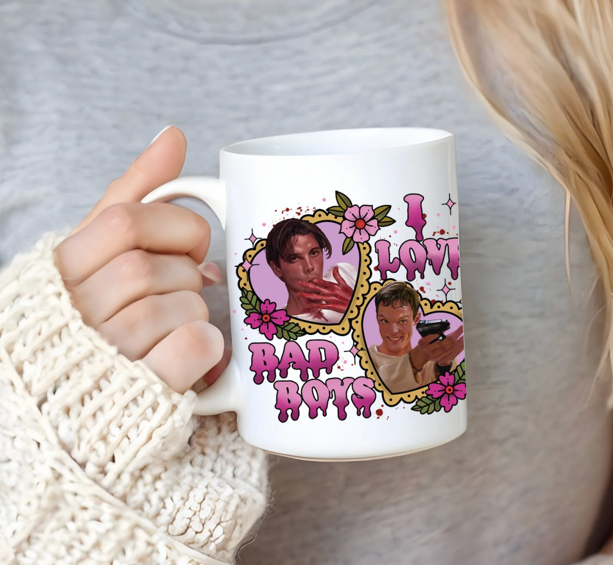 I Love Bad Boys Scream Inspired Sublimated Mug