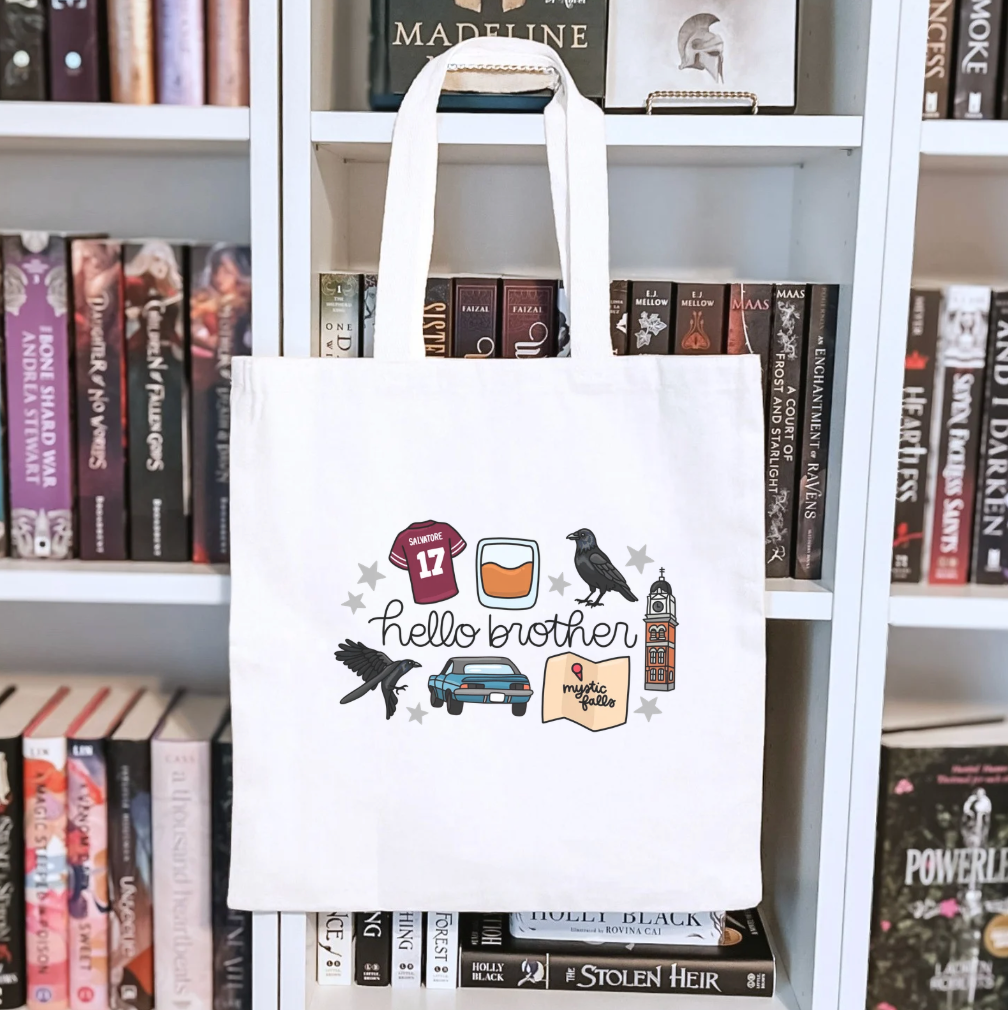 Hello Brother TVD Sublimated Canvas Tote Bag