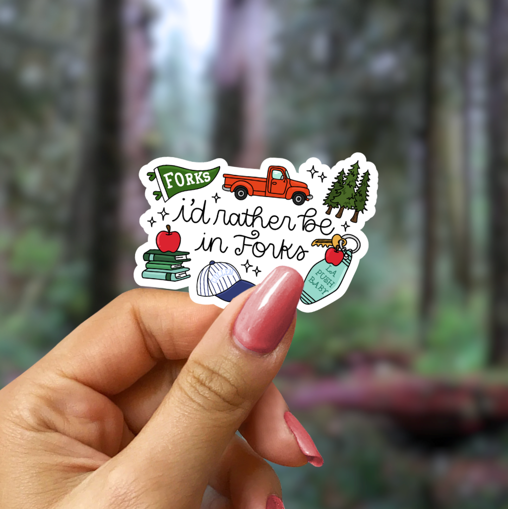 I'd Rather Be In Forks Star Sparkle Sticker