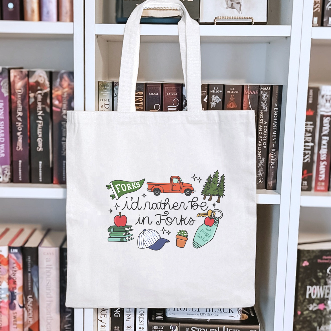I'd Rather Be in Forks Sublimated Canvas Tote Bag