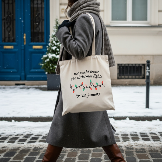 We Can Leave the Lights Up Sublimated Canvas Tote Bag