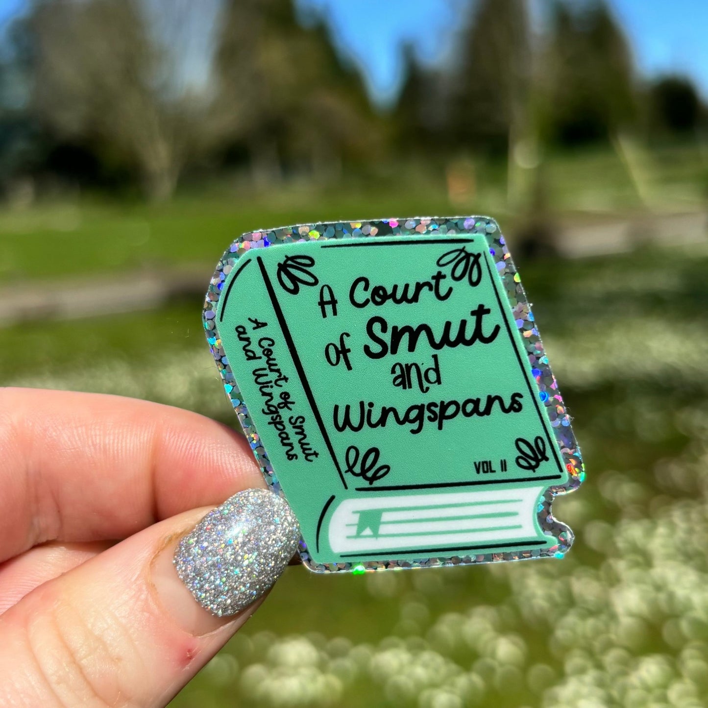 A Court of Smut and Wingspan Glitter Sticker - Awfullynerdy.co