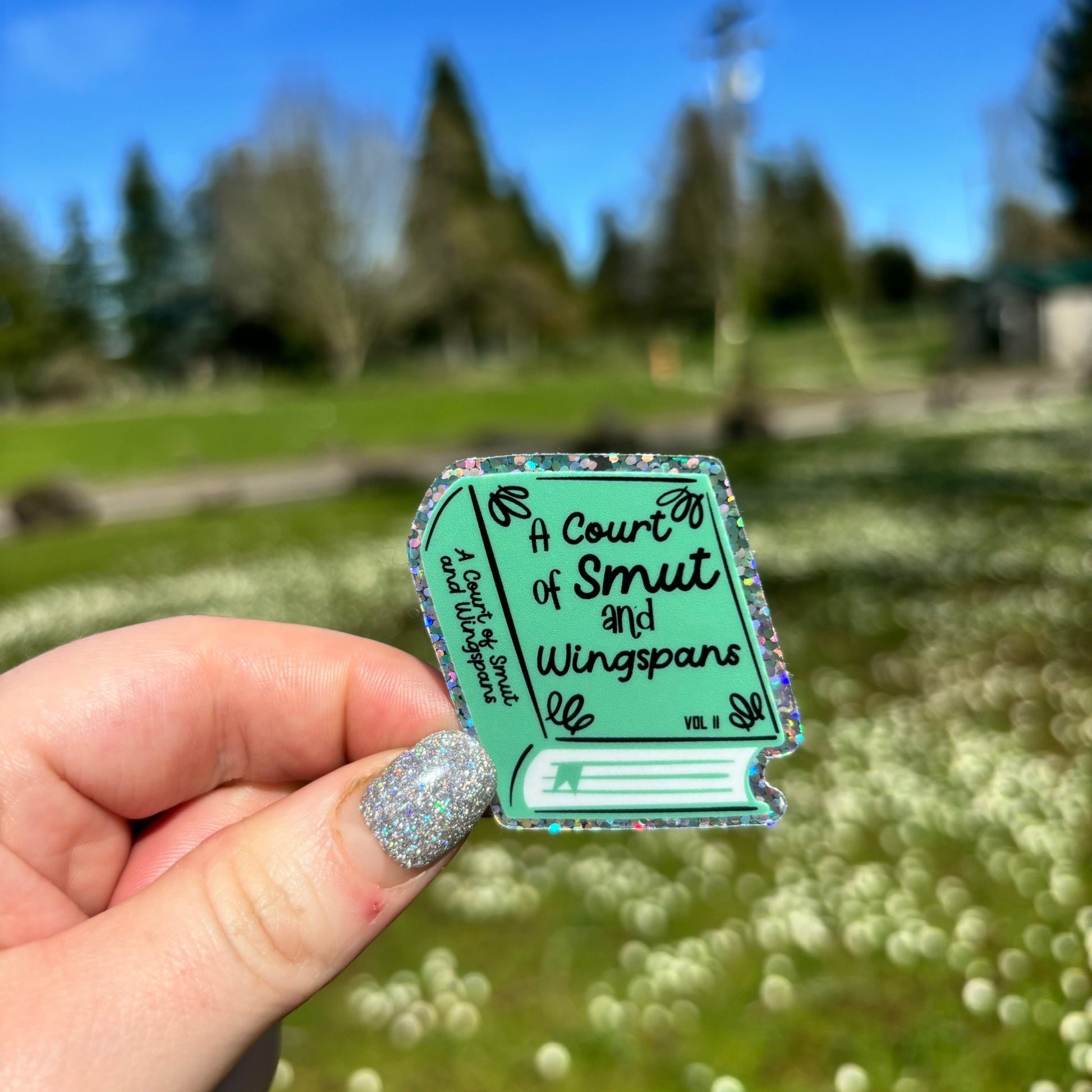 A Court of Smut and Wingspan Glitter Sticker - Awfullynerdy.co