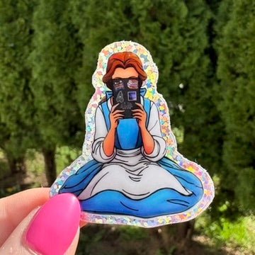 ACOTAR Inspired Princess with a Kindle Glitter Sticker - 2 inches - Awfullynerdy.co