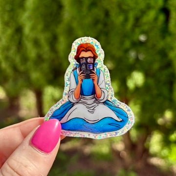ACOTAR Inspired Princess with a Kindle Glitter Sticker - 2 inches - Awfullynerdy.co