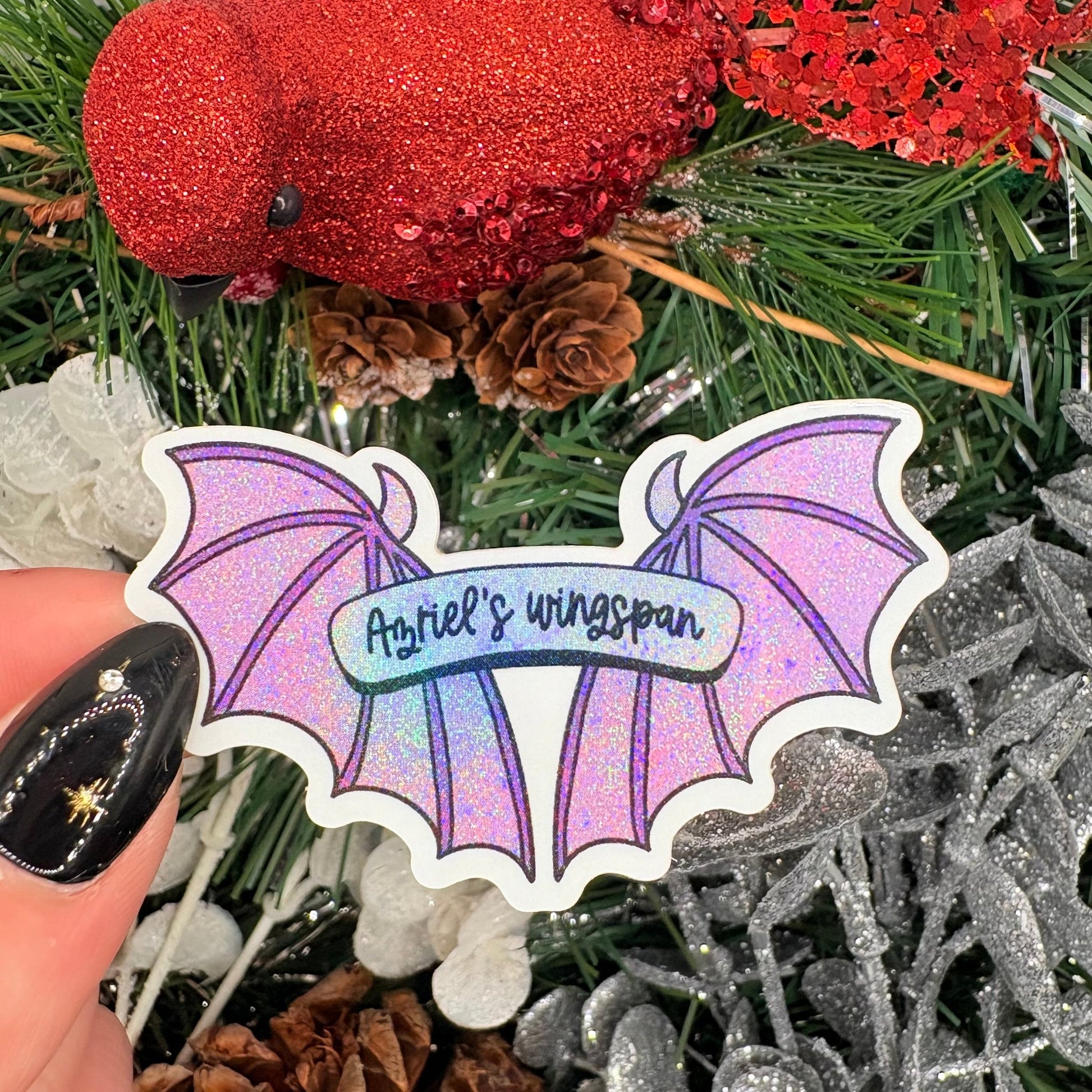 Azriel's Wingspan Crushed Glitter Sticker - Awfullynerdy.co