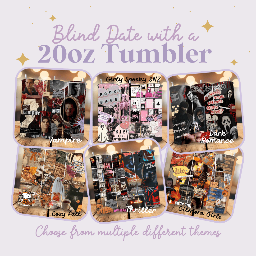Blind Date with a Tumbler – 20oz Sublimated Mystery Cup | Bookish & Pop Culture Surprise Drinkware - Awfullynerdy.co