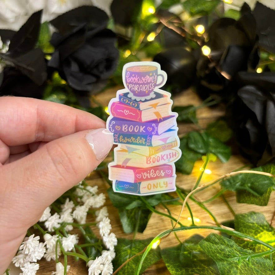 Book Hoarder Bookstack Sticker - Awfullynerdy.co