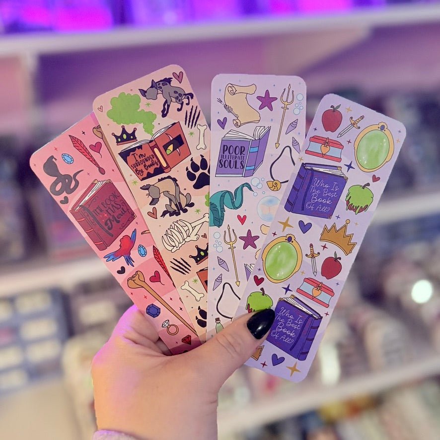 Bookish Villains Dual - Sided Cardstock Bookmark - Pack of Four Bookmarks - 8 Designs - Awfullynerdy.co