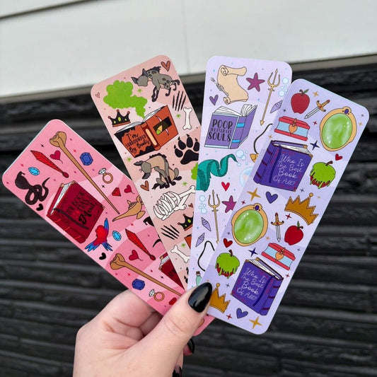 Bookish Villains Dual - Sided Cardstock Bookmark - Pack of Four Bookmarks - 8 Designs - Awfullynerdy.co