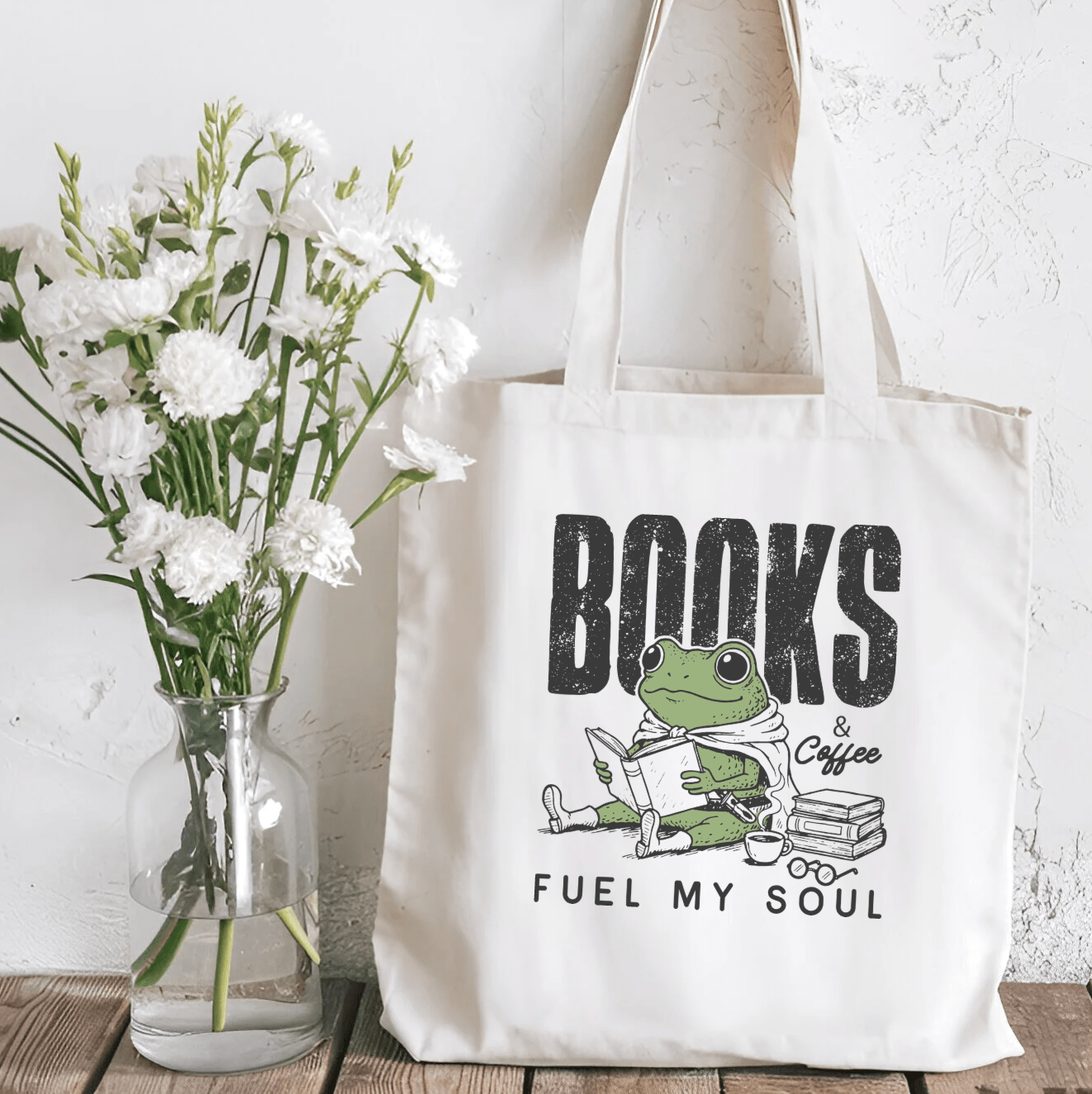 Books Fuel My Soul Sublimated Canvas Tote Bag - Awfullynerdy.co