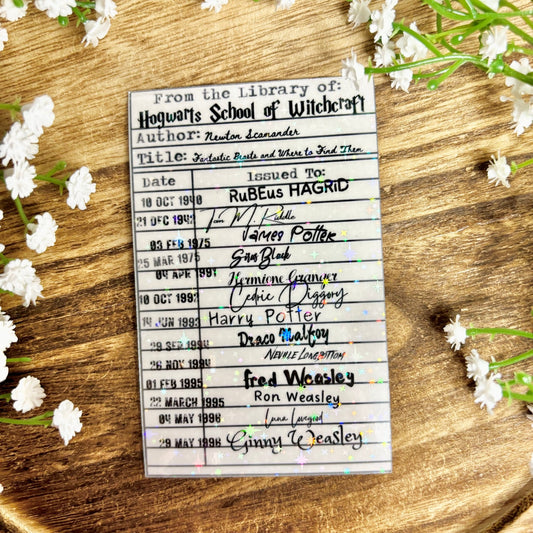 Borrow Card Magic School Laminated Cardstock Bookmark - Awfullynerdy.co