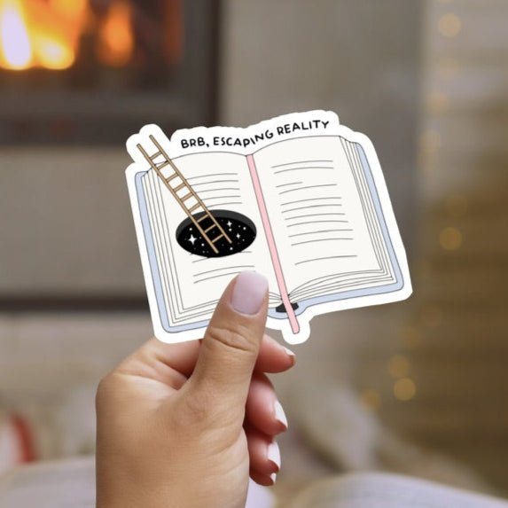 BRB, Escaping Reality Sticker - Awfullynerdy.co