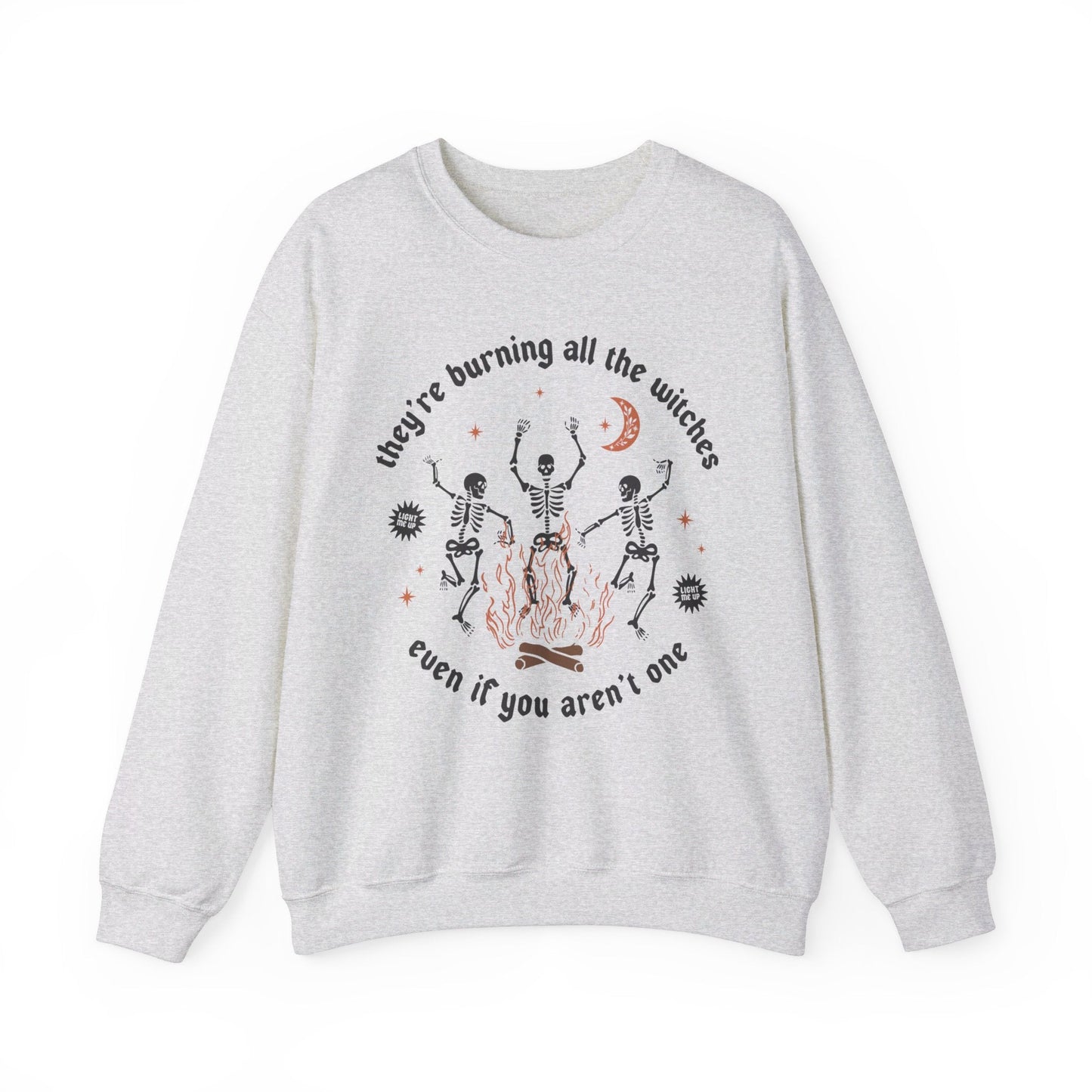 Burning All the Witches Heavy Blend™ Crewneck Sweatshirt - Awfullynerdy.co