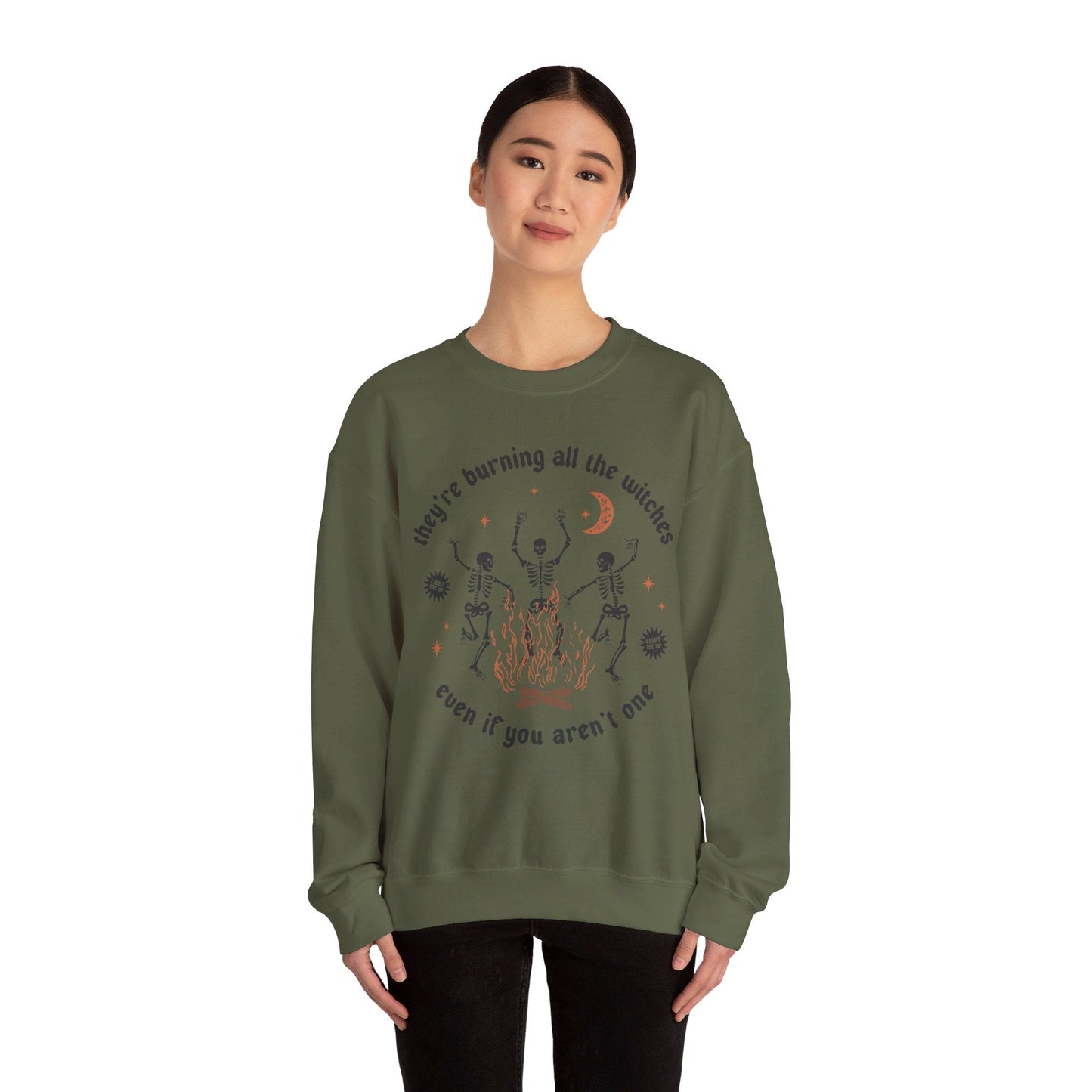 Burning All the Witches Heavy Blend™ Crewneck Sweatshirt - Awfullynerdy.co