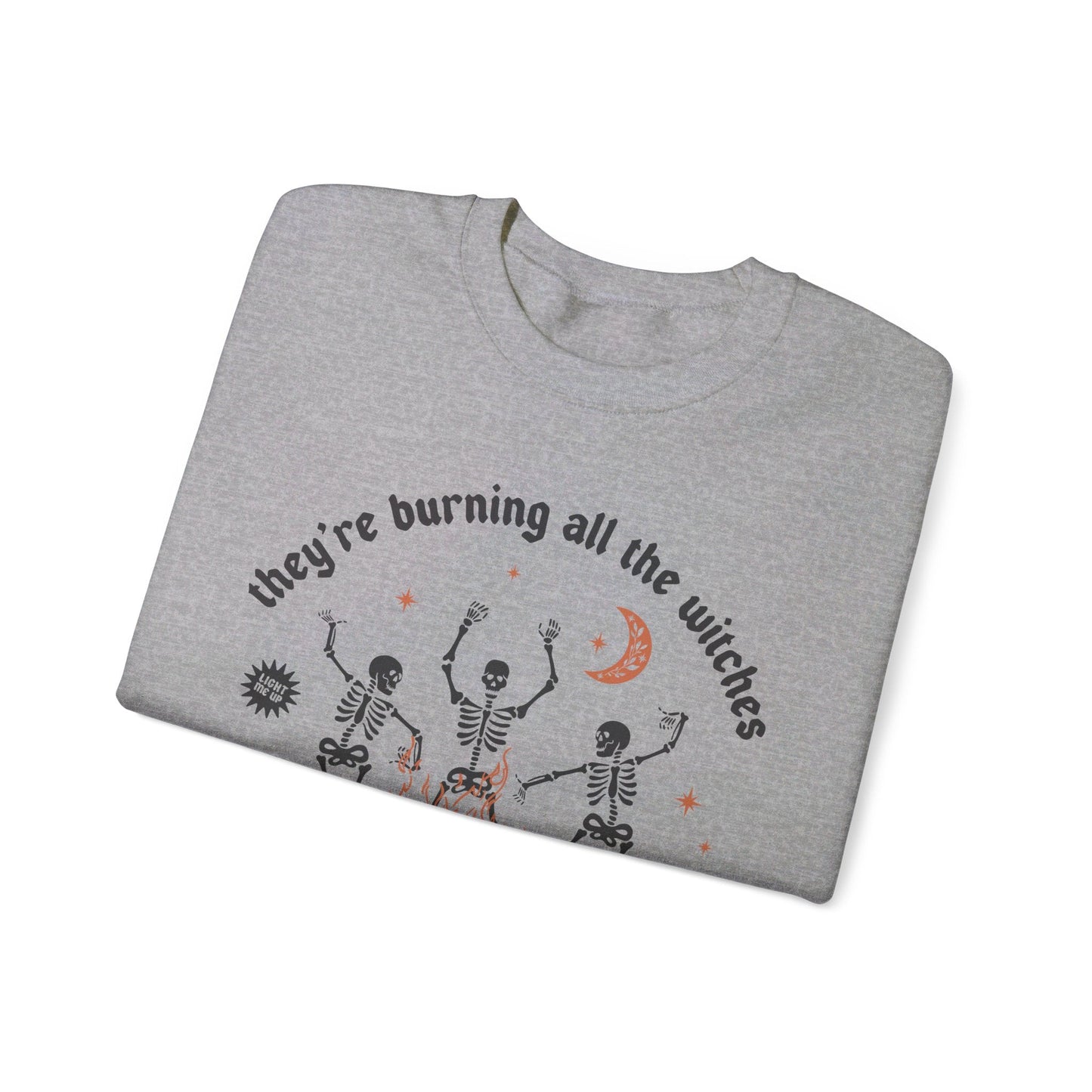 Burning All the Witches Heavy Blend™ Crewneck Sweatshirt - Awfullynerdy.co