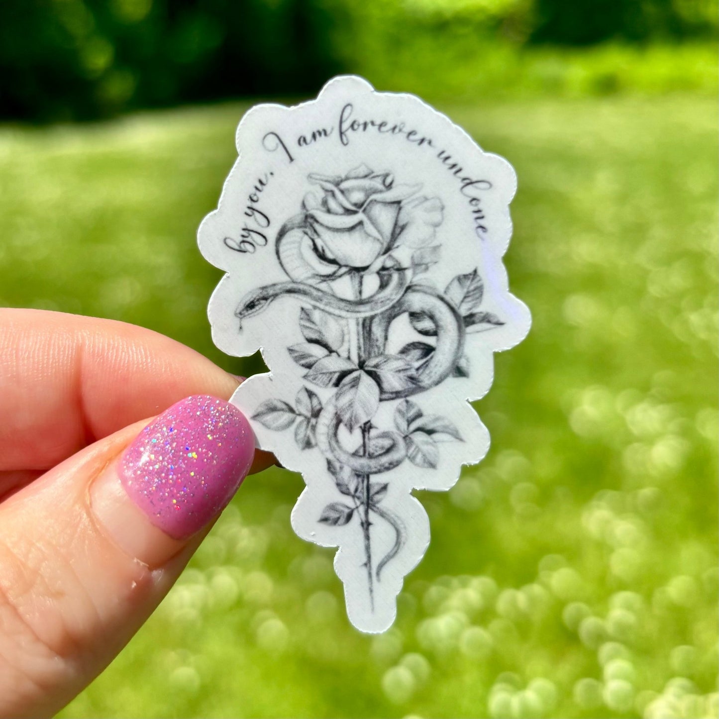 By You I am Forever Undone Sticker - Awfullynerdy.co