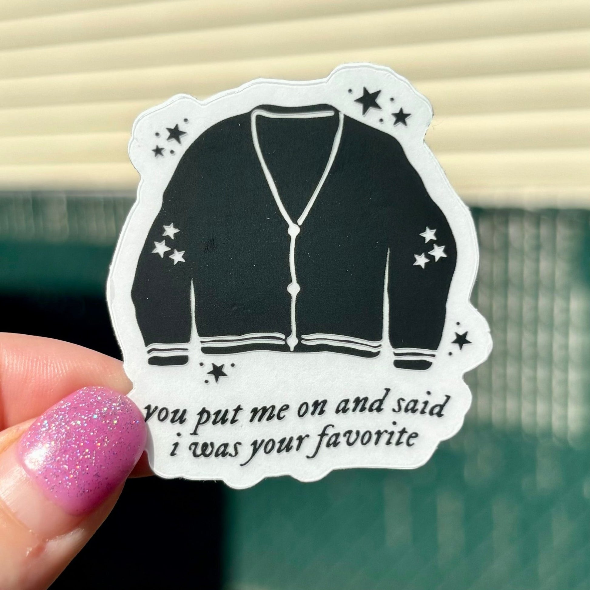 Cardigan Clear Sticker - Awfullynerdy.co