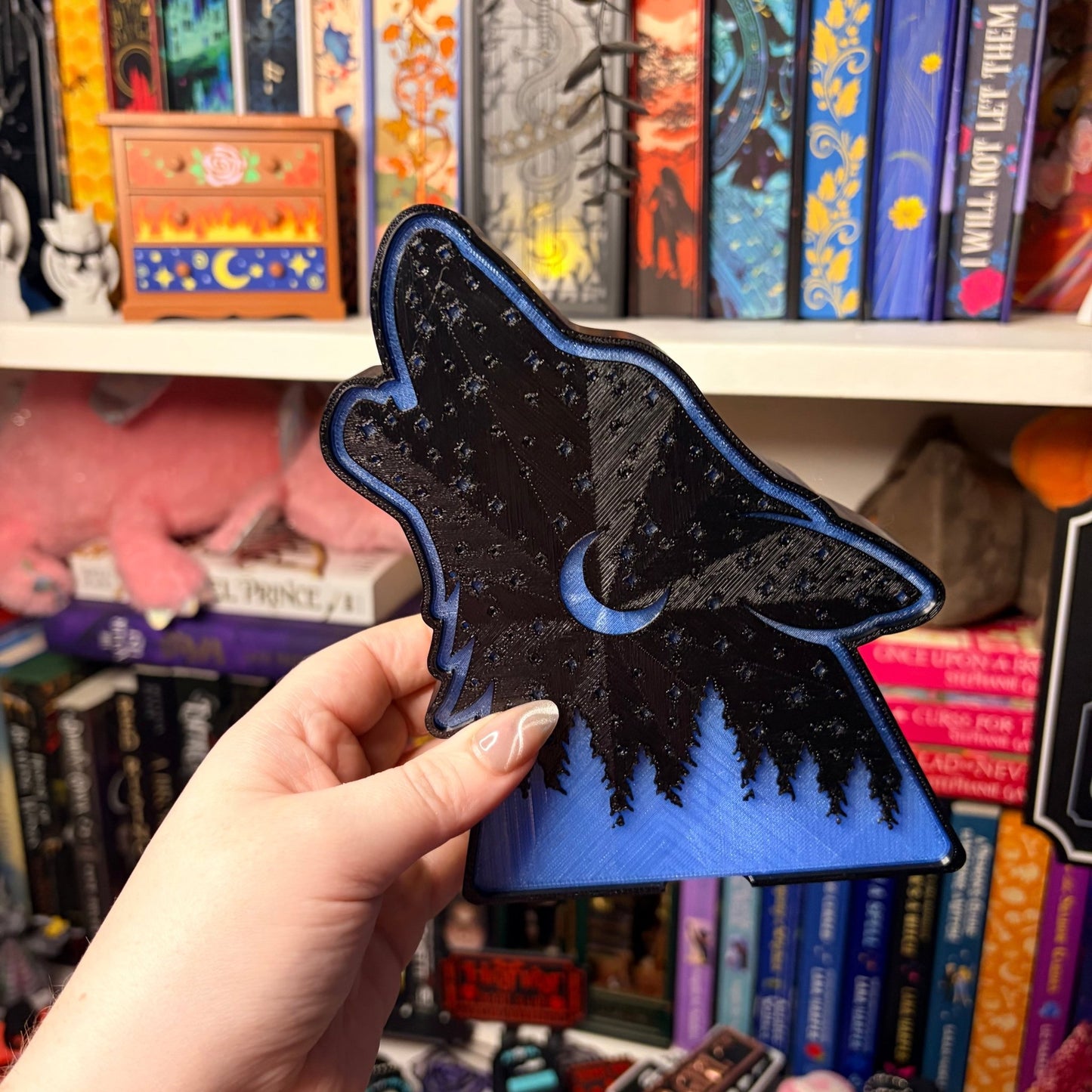 Celestial Wolf Light Up Book Nook - Awfullynerdy.co