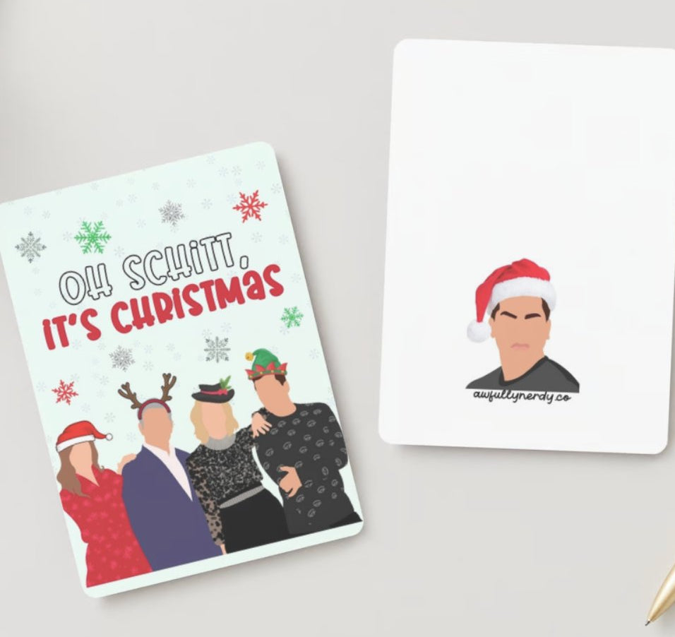 Christmas Postcard - Oh Schidtt It's Christmas - Dual Sided - Awfullynerdy.co