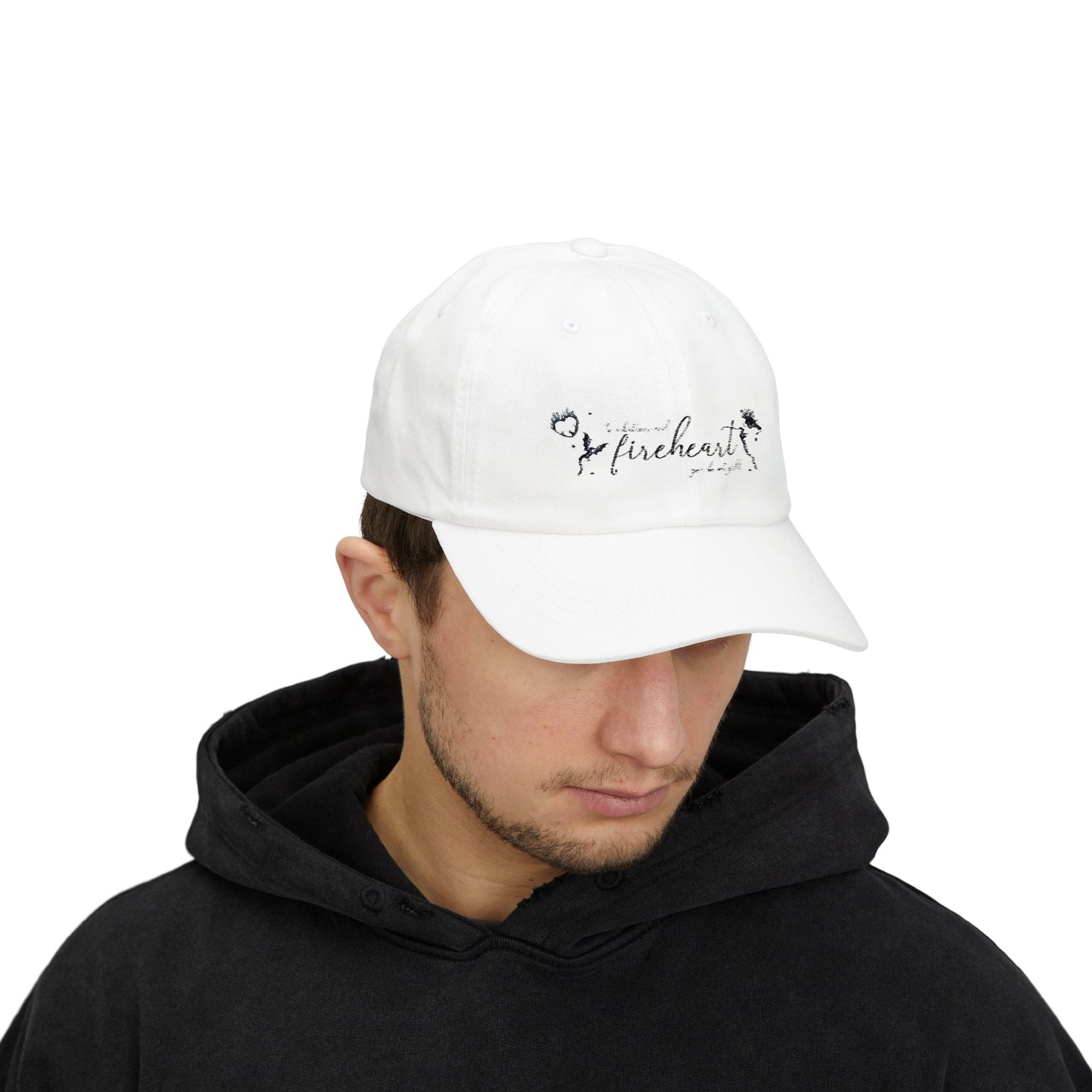 Classic Fireheart Dad Cap, Relaxed White Baseball Hat, Gift for Fathers Day, Casual Everyday Wear, Adjustable Dad Hat - Awfullynerdy.co