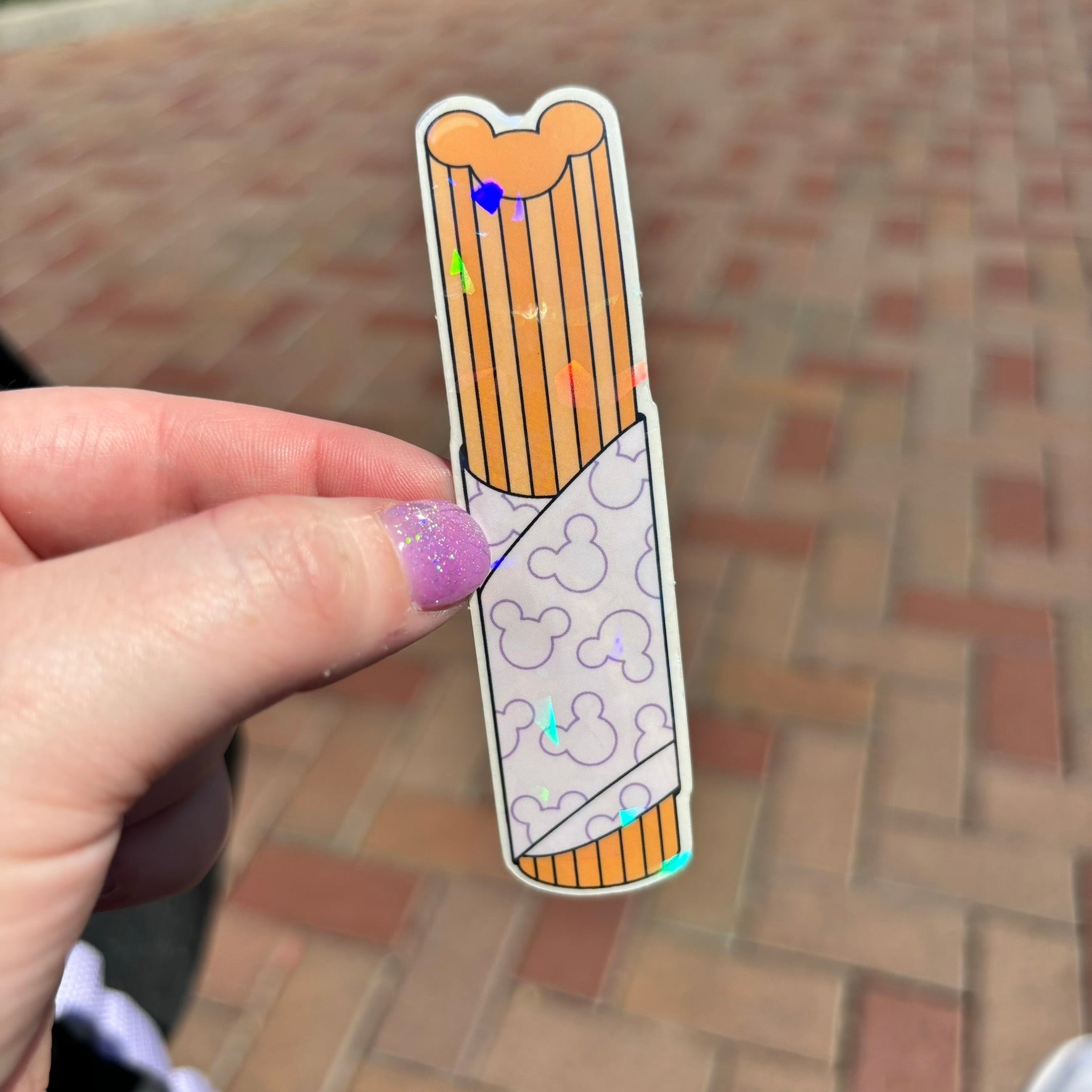 Clear Sparkle Churro Sticker - Awfullynerdy.co