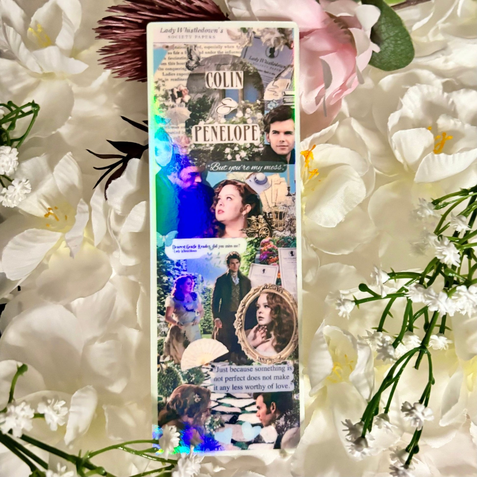 Colin and Penelope Bridgerton Collage Bookmark - Awfullynerdy.co