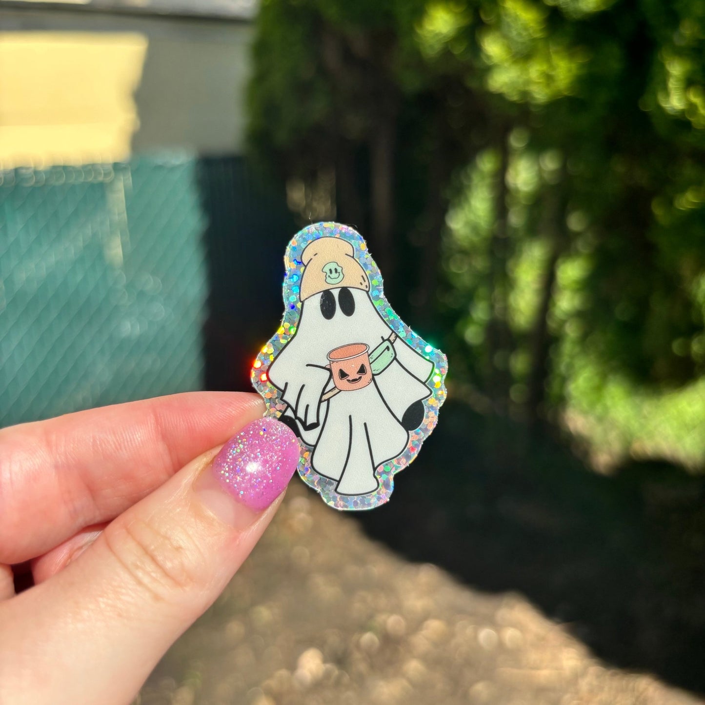 Cool Ghost Glitter Sticker - Awfullynerdy.co