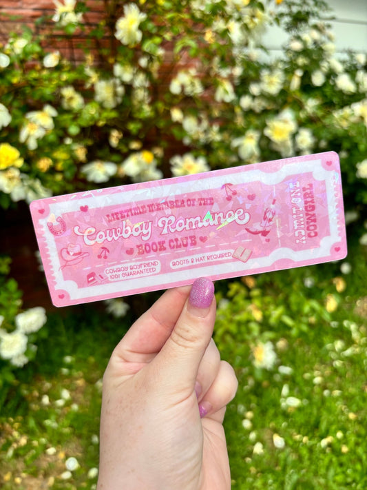 Cowboy Romance Book Club Cardstock Bookmark - Awfullynerdy.co