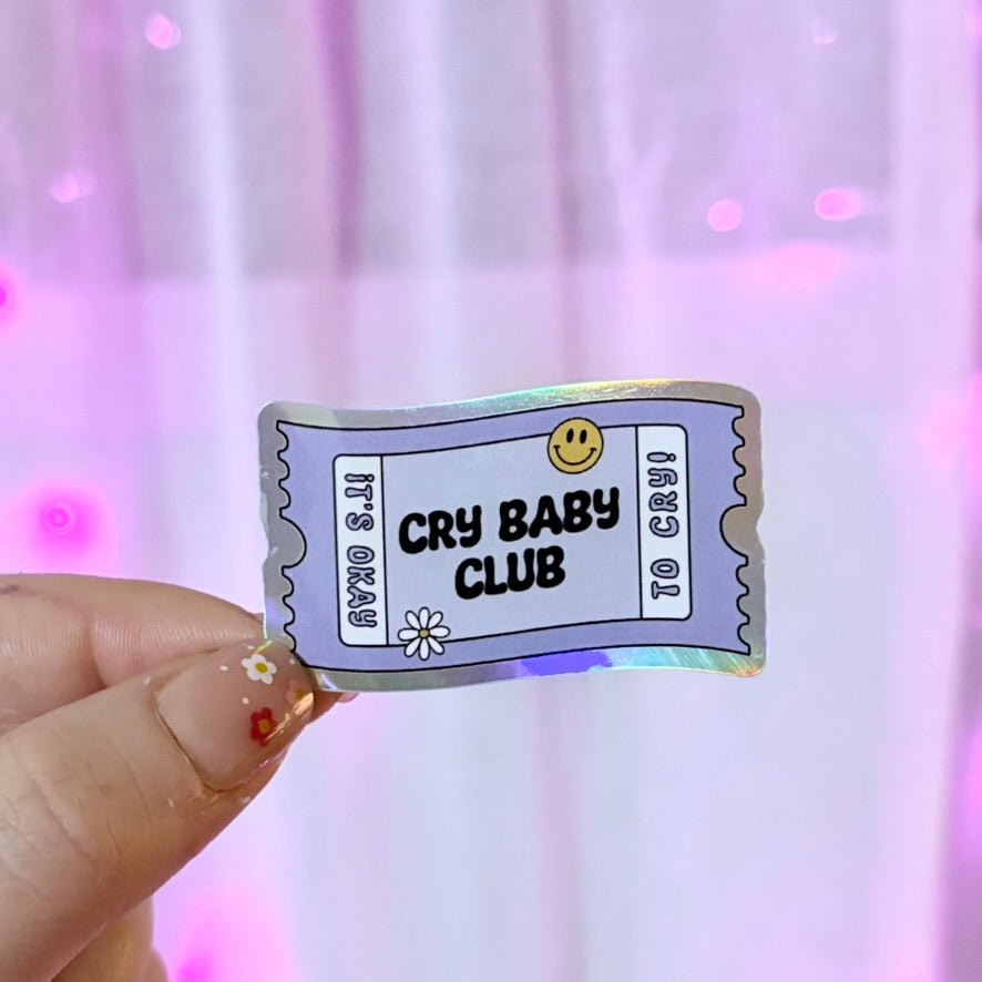Cry Baby Club Holographic Sticker - Awfullynerdy.co