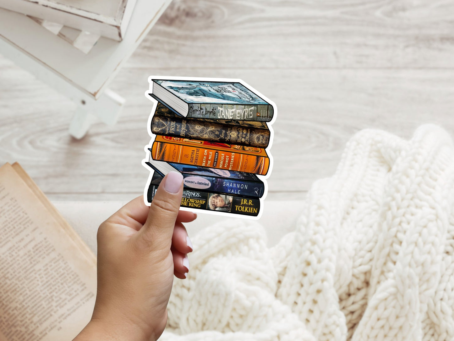 Custom Book Stack Sticker - Awfullynerdy.co