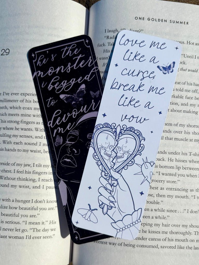 Devour Me Dark Romance Dual - Sided Matte Cardstock Bookmark - Awfullynerdy.co