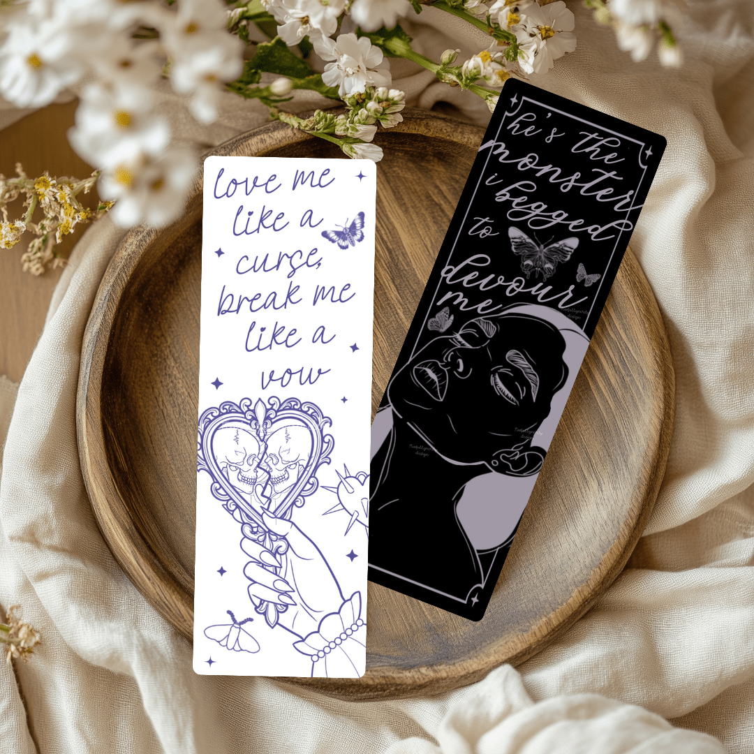 Devour Me Dark Romance Dual - Sided Matte Cardstock Bookmark - Awfullynerdy.co