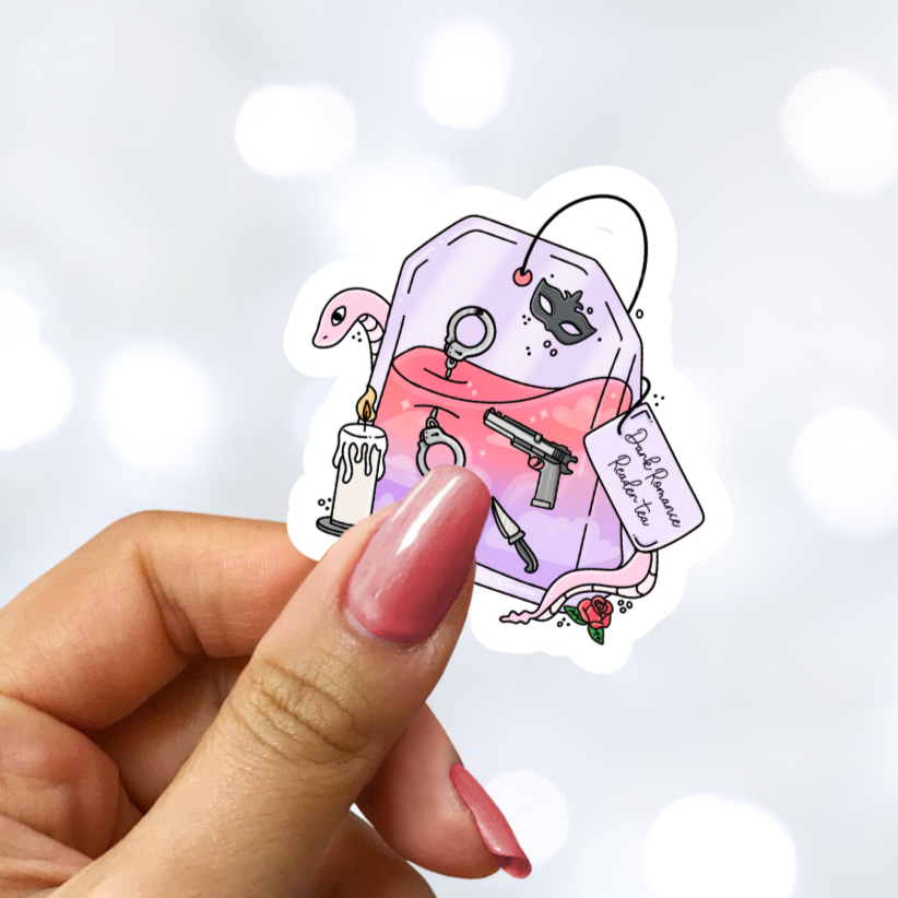 Dark Romance Reader Tea Sticker